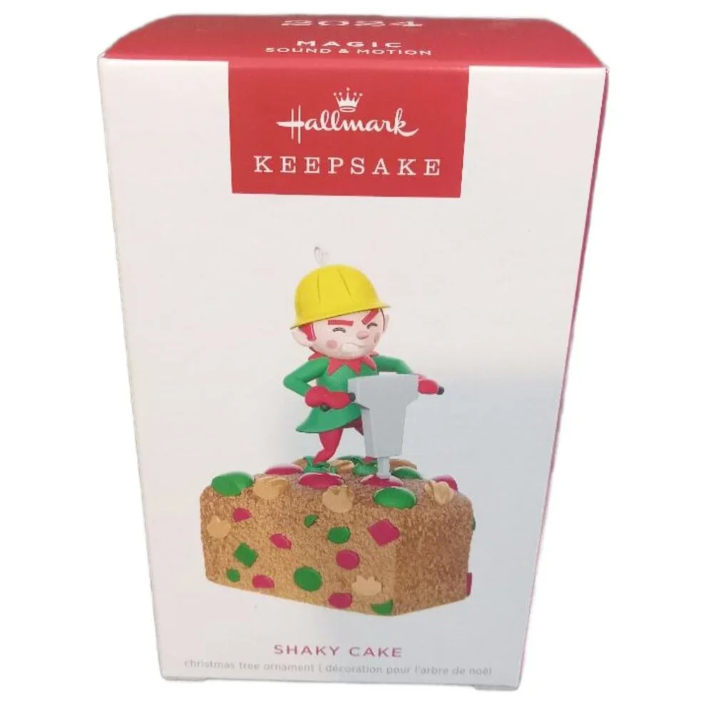 Hallmark Keepsake Tree Ornament 2024 Shaky Cake Multi Elf Jackhammer Fruitcake